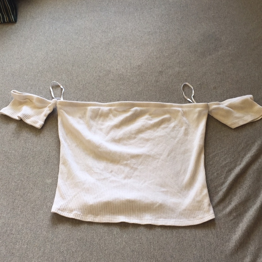 Cute off the shoulder white crop top